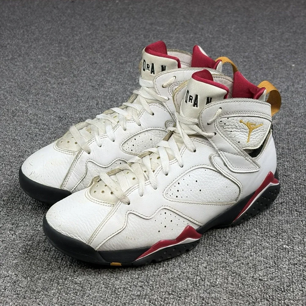 Nike Air Jordan 7 Retro Cardinal 2022 White Red Gold Men's Size 7 CU9307-106